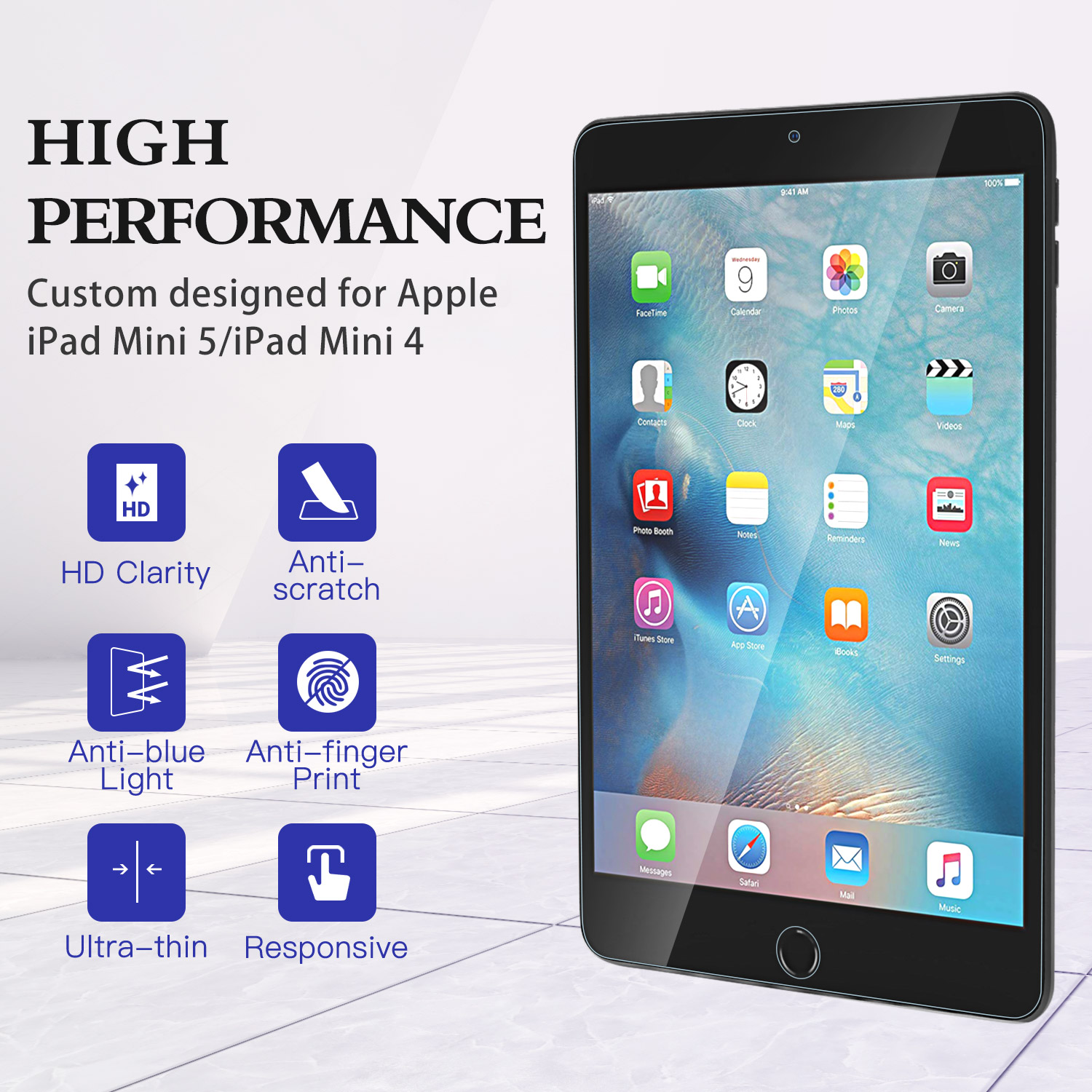 thumbnail interactive-video image 1 of BISEN Anti-Blue Light Screen Protector Film For IPad Mini 3 / Mini 2 / Mini 1 – Eye Protection & Scratch Resistance 1 of 6