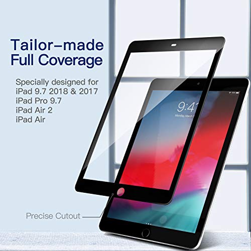 For iPad 9.7 2018 /2017 Pro 9.7 Air 1/2 Tempered Glass Screen Protector 2 Pack 