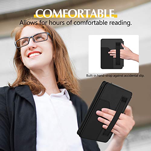 Dadanism Case Fits All-New Kindle 10th Generation 2019 Release Auto Sleep/Wake PU Leather Ultra Lightweight Slim Protective Smart Cover with Hand Strap & Pocket Fit  E-Reader 2019 Rose Gold 
